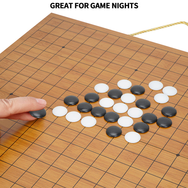 Folding Baduk Weiqi Board Game Portable Wooden Timber Strategy Go Game Set Gift