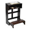 Wood Prayer Bench Stool Kneeler with Shelf and Cushion Church Prayer Table Chair