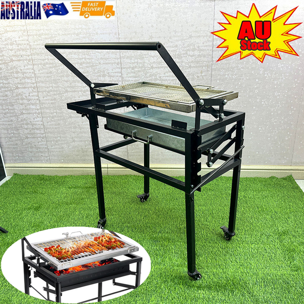Portable Flipping Charcoal Grill 360° Rotating Charcoal BBQ Backyard Camping AU