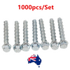 M6x50mm Flanged Hex Head Bolts 1000pcs Flange Hexagon Screws Carbon Steel