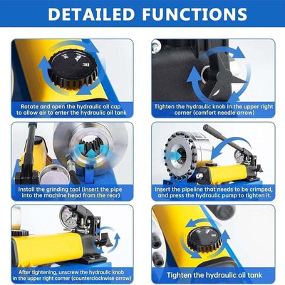 Hydraulic Hose Crimper w/8 Sets Dies Handheld High Pressure Hose Crimping Tool