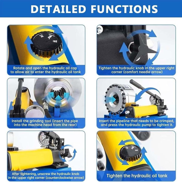 Hydraulic Hose Crimper w/8 Sets Dies Handheld High Pressure Hose Crimping Tool
