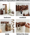 Walnut Wood Coat Rack 12 Hooks Piano Shape Wall Mounted Wall Hanger Clothes Hook