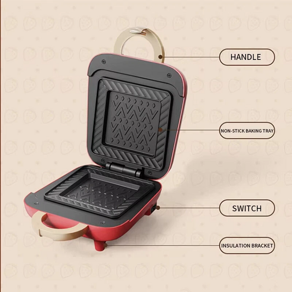 Electric Nonstick Sealed Sandwich Maker Jaffle Machine Waffle Maker Grilled