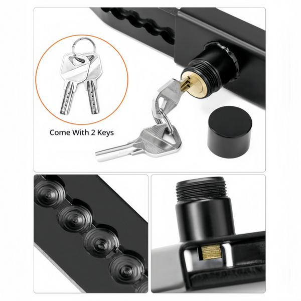 Shipping Container Lock Adjustable Steel Cargo Trailer Lock with 2 Keys & Cover