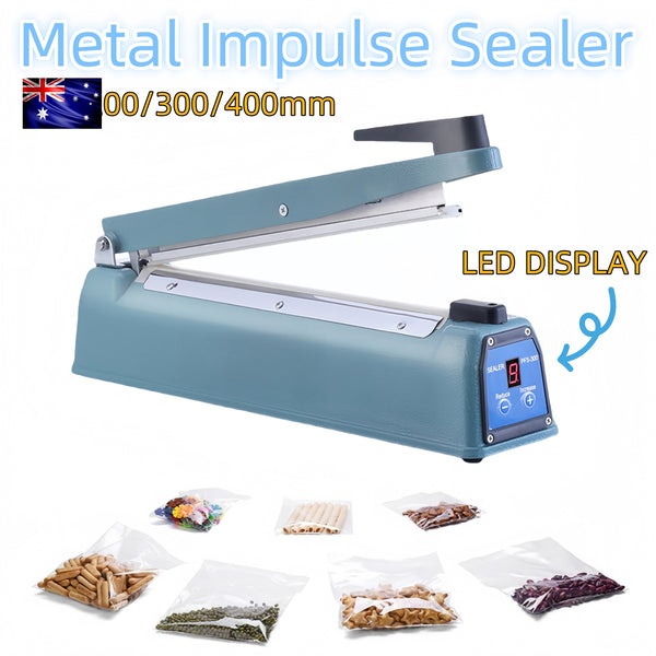 200/300/400mm Impulse Heat Sealer Plastic Bag Sealing Machine Metal Bag Sealer