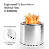 Smokeless Fire Pit With Removable Ash Pan Stainless Steel Portable Bonfire