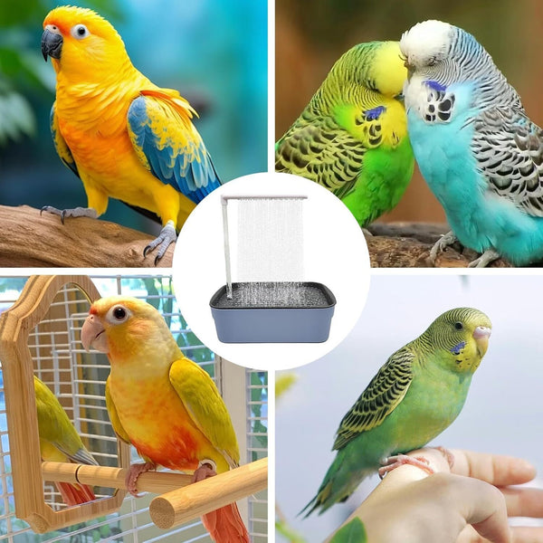 Automatic ABS Bird Bath Shower with Circulating Faucet Parrot Bathtub Cockatiel