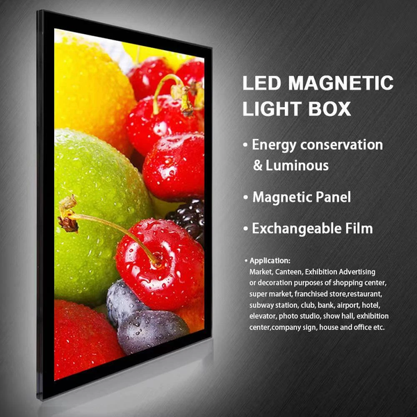 A1 LED Light Box Black Frame MAGNETIC Slimline Display Poster Waterproof Sign