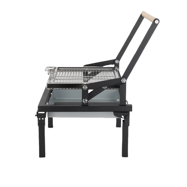 Portable 360°Rotating Charcoal Grill with Flipping Basket Folding Barbecue Grill