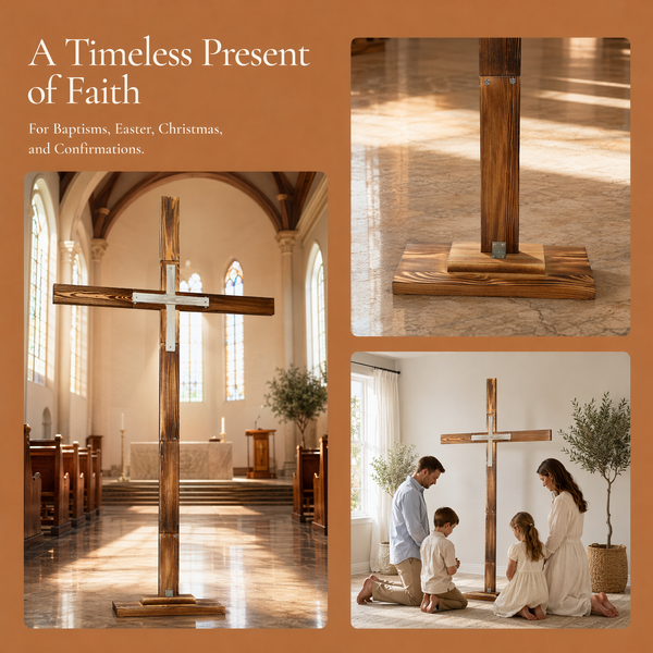 190cm Large Standing Wooden Cross Decorative Cross for Christmas Easter Wedding