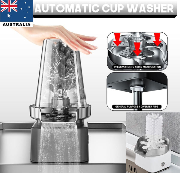 Automatic Brush Glass Cup Washer High-pressure Bristles Cleaner for Bar Kitchen