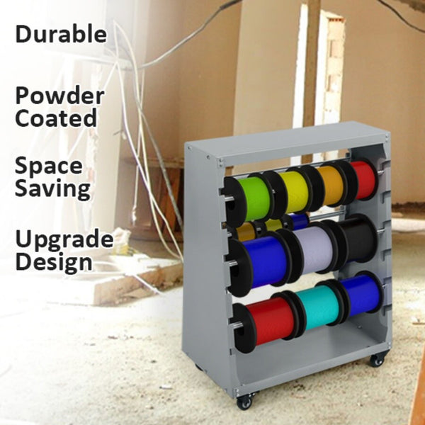 Spool Rack Trolley Wire Cable Stand Electrical Wire Holder Conduit Storage Cart