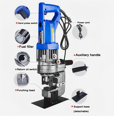 10T Electric Hydraulic Hole Puncher Metal for Angle Iron Aluminum Copper Plate