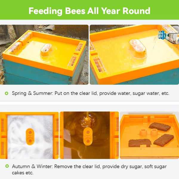 Bee Feeder Top Feeder for 10 Frame Hive Beekeeping Feeder for Commercial Hives