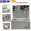 Wall-mounted Washbasin Knee Operated Sink With Faucet Soap & Towel Dispenser AU