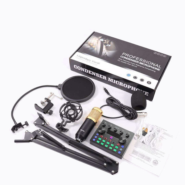 BM800 Home Studio Recording Kit Condenser Microphone Set w/Adjustable Stand
