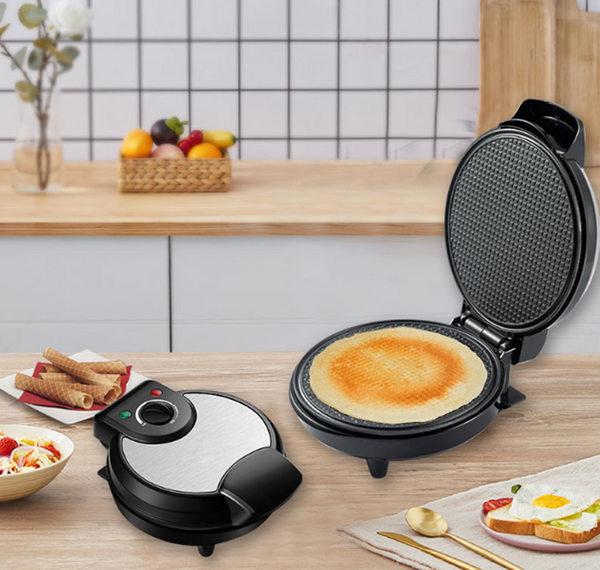 Electric Ice Cream Egg Waffle Cone Maker Machine 10'' With Cone Roller Nonstick