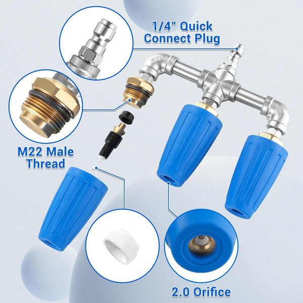Turbo Nozzle Pressure Washer 360° Rotating Turbo Nozzle 1/4" Quick Connector