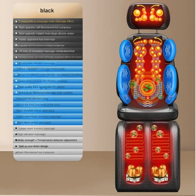 3D Massager Cushion Full Body Massage Mat Heating Vibration Kneading Shiatsu