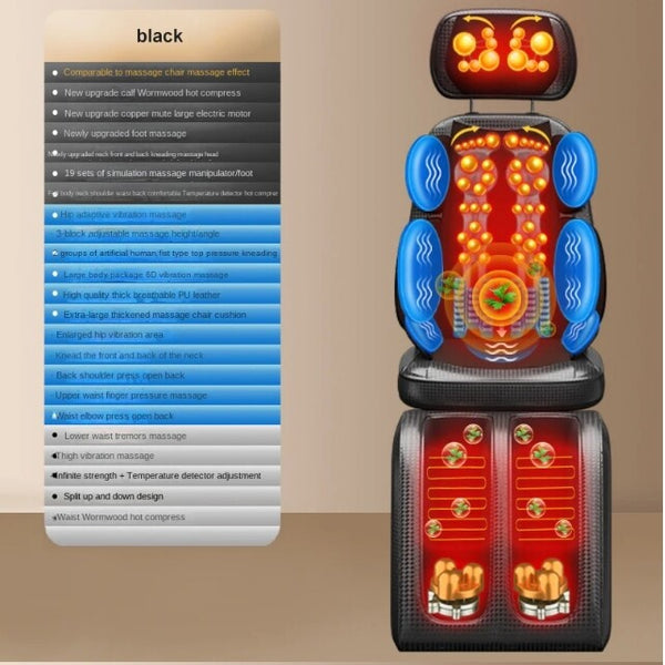3D Massager Cushion Full Body Massage Mat Heating Vibration Kneading Shiatsu