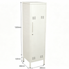 3-Tier Floor Stand Metal Storage Cabinet with Adjustable Shelf & Lock 138cm High