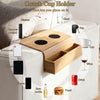 Flexible Bamboo Sofa Arm Chair Tray Table Organiser Snack Serving Tray Arm Rest