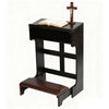 Wood Prayer Bench Stool Kneeler with Shelf and Cushion Church Prayer Table Chair