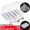 100pcs Coin Storage Box Case Capsules Holder Clear BOX 17/20/27/30mm(only box)