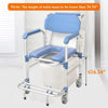 Shower Chair With Wheels Disabled Bedside Commode Wheelchair Toilet Chair 200KG