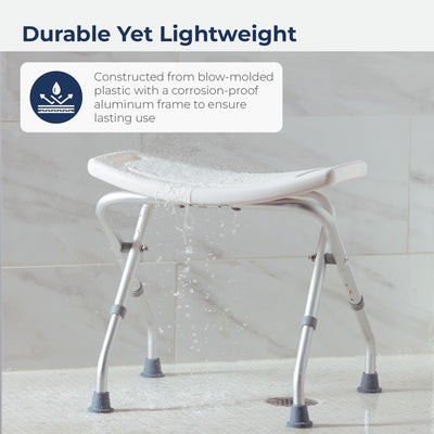 Foldable Shower Chair Height Adjustable Medical Bath Seat Bathroom Safety Assist