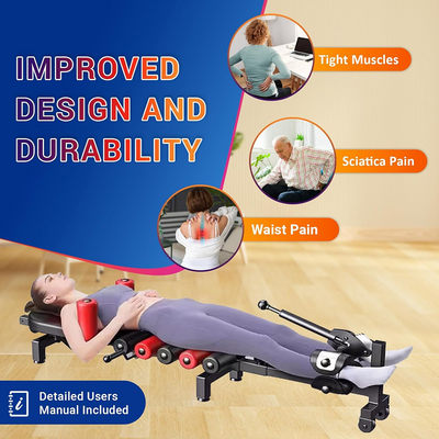 Lumbar Traction Bed Table Cervical Spine Stretching Therapy Massage Pain Relief