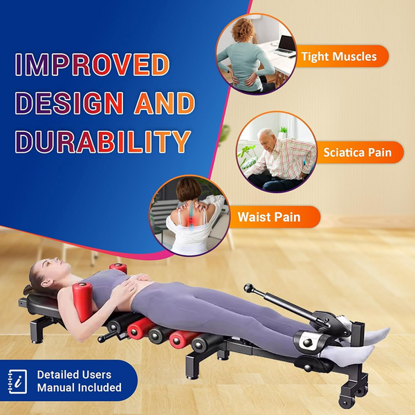 Lumbar Traction Bed Table Cervical Spine Stretching Therapy Massage Pain Relief