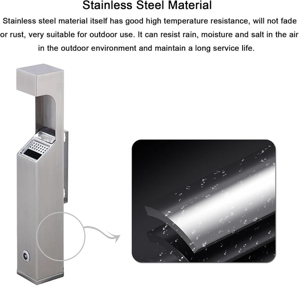 Wall Mounted Ashtray Pubs Outdoor Cigarette Disposal  Ash Bins Lockable w/ Keys
