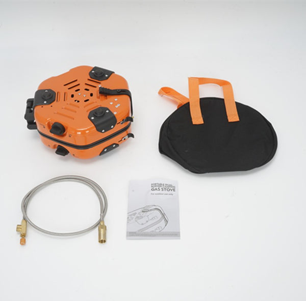Outdoor Camping Portable Gas Stove Adjustable 2 Burners Foldable With Carry Bag