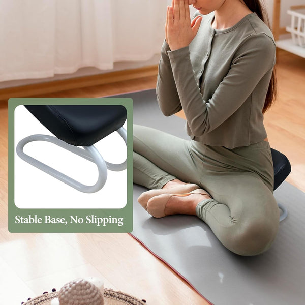 Ergonomic Meditation Prayer Stool Padded Kneeling Seat for Yoga Posture Support