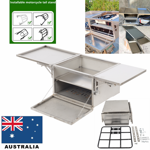 Foldable Motorcycle Trunk Camping Box Stall Box Shelves Barbecue Picnic Table