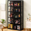 Home Storage Cabinet 5-Tiers Showcase with Double Doors Figurine Display Cabinet