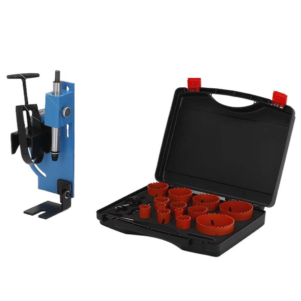19pcs Bi-Metal Hole Saw Kit + Pipe & Tube Notcher with 0 to 60° Adjustable Angle