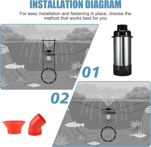 25000GPH Fountain Aerator Large Water Pond Pump Floating Fountain Circulation AU