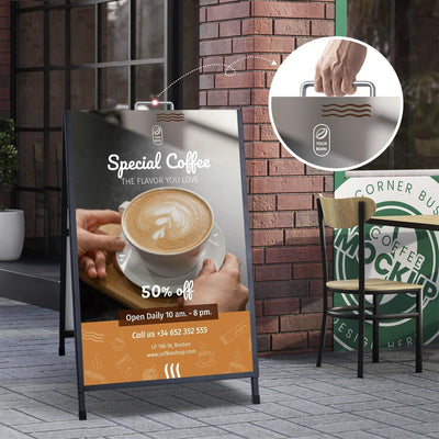 A-Frame Sign With Handle Double Sided Poster Board For Business shop Advertising