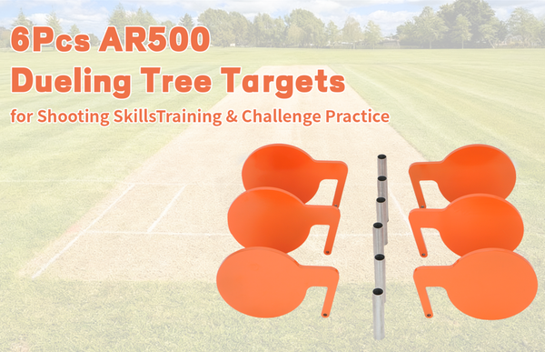 6" 7.7mm AR500 Steel Shooting Range Targets Target Tree Metal Paddles With Tubes