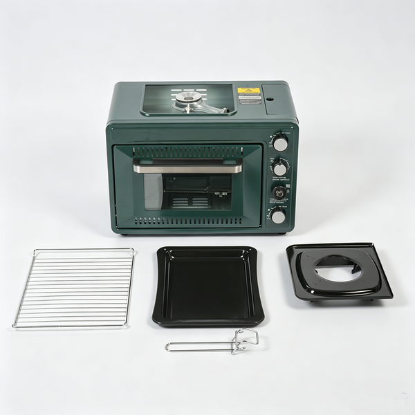 2-in-1 Outdoor Oven Portable Camping Cooking Stove Butane Canister Compatible