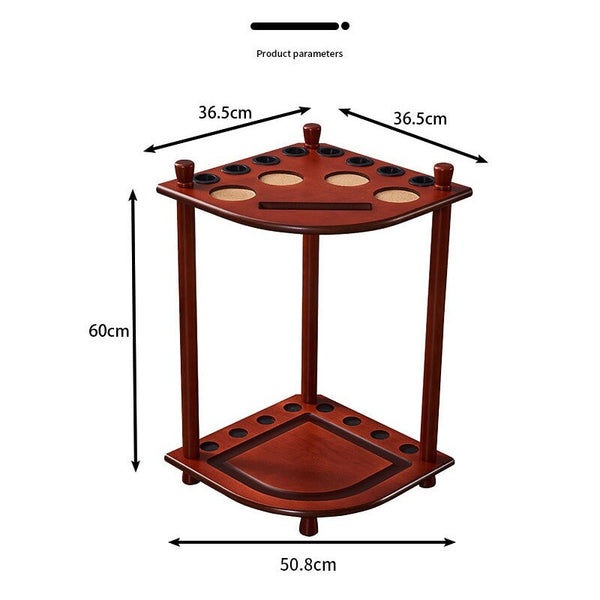 Pool Cue Rack Solid Wood Pool Stick Holder Floor Stand Holds 8 Pool Billiard Cue