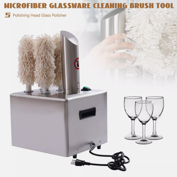 Electric Glass Polisher Glassware Dry Wiping Polishing For Hotels Restaurants