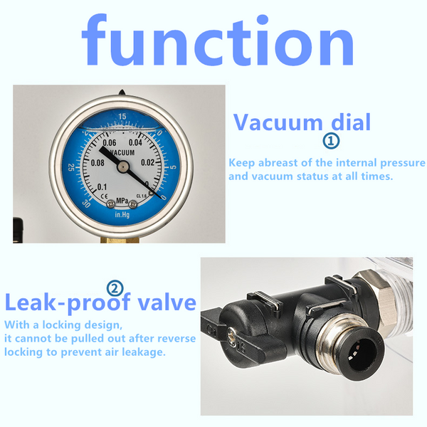 Vacuum Desiccator Clear Visibility Double Valve Design Easy to Use Accessory