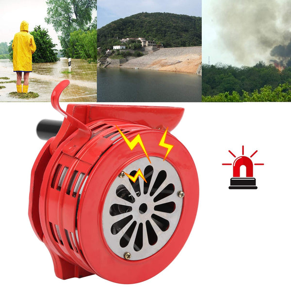 Emergency Hand Crank Siren Horn 110DB Manual Operated Warning Metal Alarm Safe