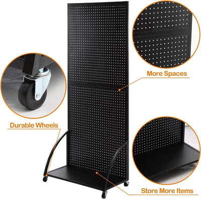 Mobile Pegboard Display Stand with 20 Hooks Jewelry Retail Pegboard Racks AU