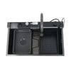 Kitchen Sink Single Bowl Basin Stainless Steel Bar w/Digital Faucet & Cup Washer