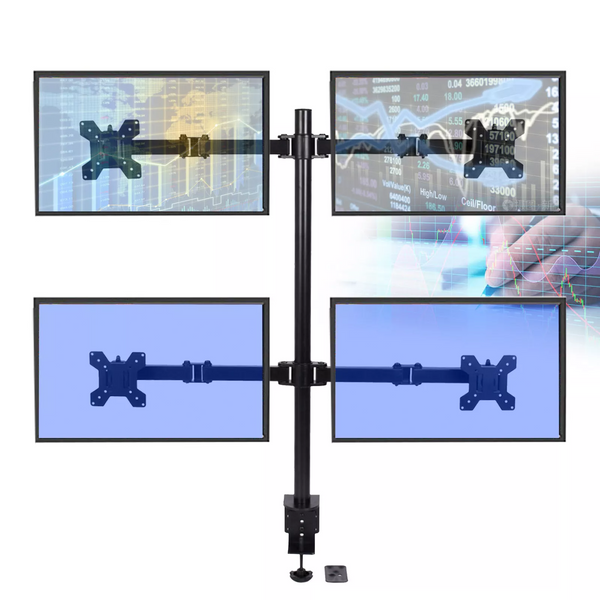 4 Monitor Stand Fits For 30 inch Computer Screen Full Adjustable Monitor Arm